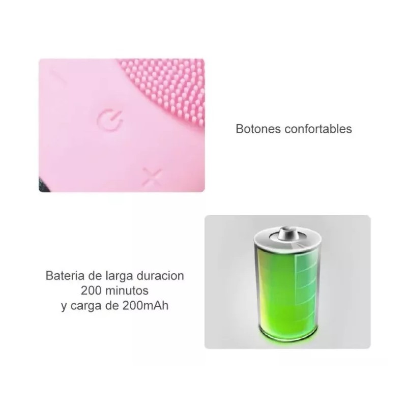 Sonic Facial Brush Cepillo Facial Eléctrico Silicona Recargable Usb+3 Jabones