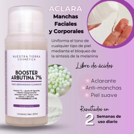 Booster Arbutina 7% Aclarante Rostro, Cuerpo, Zonas Íntimas Tipo de piel Todo tipo de piel