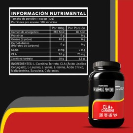 Cla + Carnitina 1kg Warhorse Suplemento 100 Servicios Varios