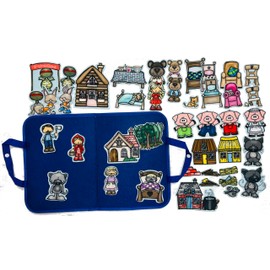 Felt Flannel Board Stories & 4 Story Set Goldilocks Three Bears Three Little Pigs Red Riding Hood Tortoise & Hare Preschool