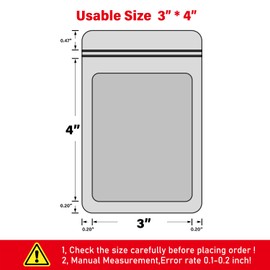 EONJOE 100-pack 3×4 inch mylar bags with clear window holographic resealable sealable packaging zip bag for small bussiness jewelry candy sample food packing supplies （green）