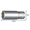 Tone HP2S-13L Deep Socket (6 Angles) Drive Angle 0.25 inch