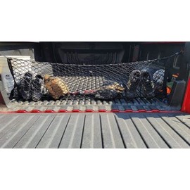 EACCESSORIES EA Rear Trunk Organizer Cargo Net for GMC Sierra 2013-2023 - Envelope Style Cargo Net for Pickup - Premium Mesh Car Trunk Organizer Vehicle Carrier Storage – Compatible with GMC Sierra