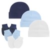 Durio Newborn Baby Hat and Gloves Set Knot Beanie Hat
