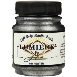 Jacquard Lumiere Metallic Acrylic Paint 2.25 Ounces-Pewter