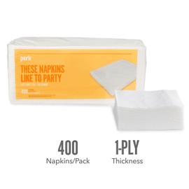 Perk Luncheon Napkins, 1-Ply, White, 400/Pack (PK28584)
