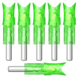 XHYCKJ 6PCS Lighted Nocks for Crossbow Bolts with 0.300"/ 7.62mm Diameter,Screwdriver Included (Green)