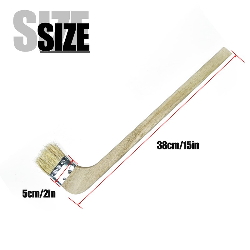 Wooden Handled Hog Bristle Radiator Right Angle Bend Paint Brush,