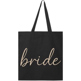 inktastic Elegant Bride Script Minimalist Typography Tote Bag Black 45aab