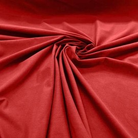 Cotton Spandex Jersey Fabric - 4 Way Stretch - 60" Width Sold by The Yard - Ideal for T-Shirts, Dresses, Athleticwear Apparel (Red, 1 Yard)