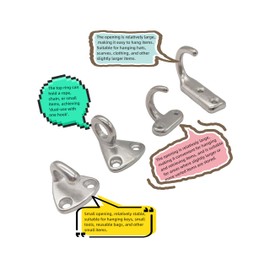 ZRuiYFFS 5Pcs 316 Stainless Steel Wall Hook, Marine Grade Coat Hook, J-Type/T-Type Single Hook Marine Hardware Fittings, with Screws (J-Type)