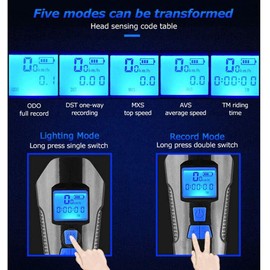 Bike Light Set,Bicycle Headlight with Horn andSpeedometer Odometer,USB Rechargeable Bike Front Light and Tail Light,Fits All Mountain & Road Bike