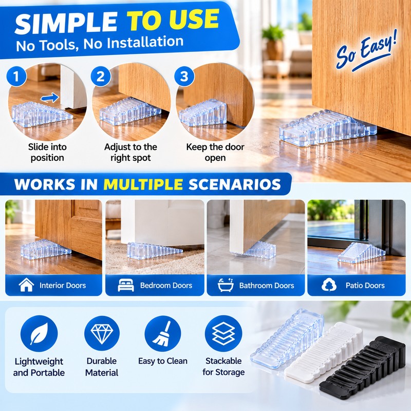 2 Pcs Non-Slip Door Stopper for Home & Office –