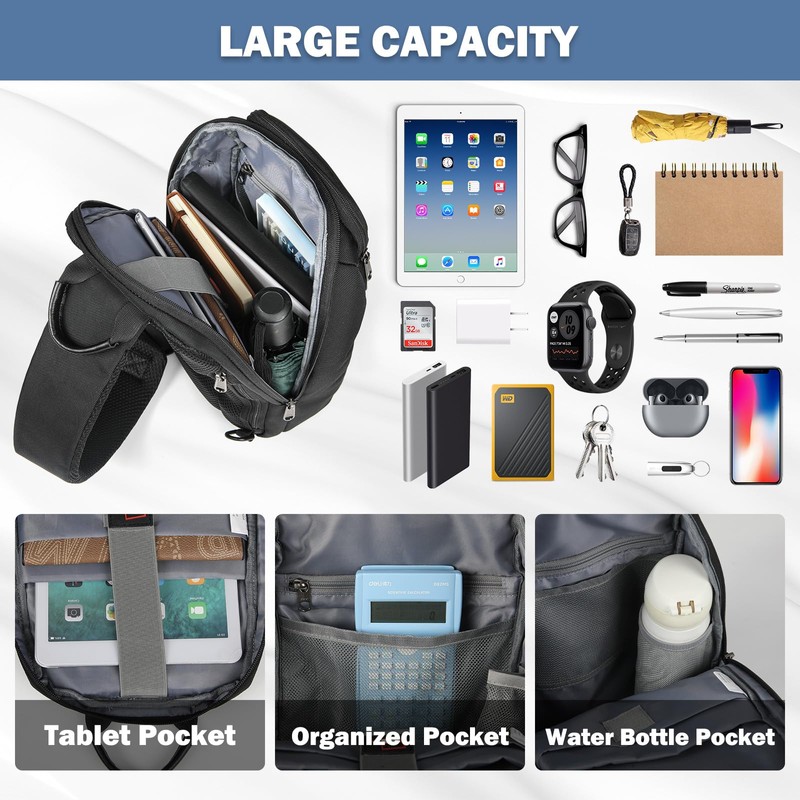 Large Sling Bag for Men Lightweight Waterproof Crossbody Bag Travel
