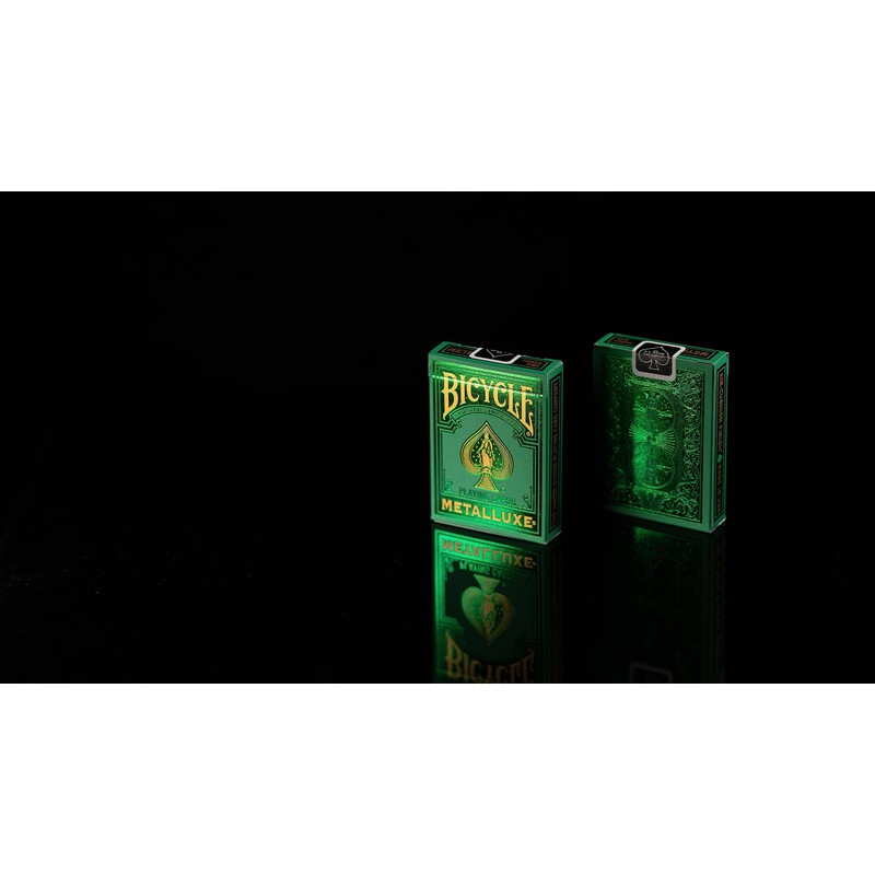 Bicicleta Metalluxe Green Playing Cards - Acabado de lámina de