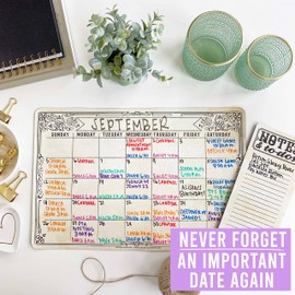 Magnetic Dry Erase Calendar for Fridge - Vintage Magnetic Fridge Calendar Dry Erase Magnetic Calendar for Refrigerator, White Board Calendar for Wall, Dry Erase Board Calendar, Magnetic Notepad