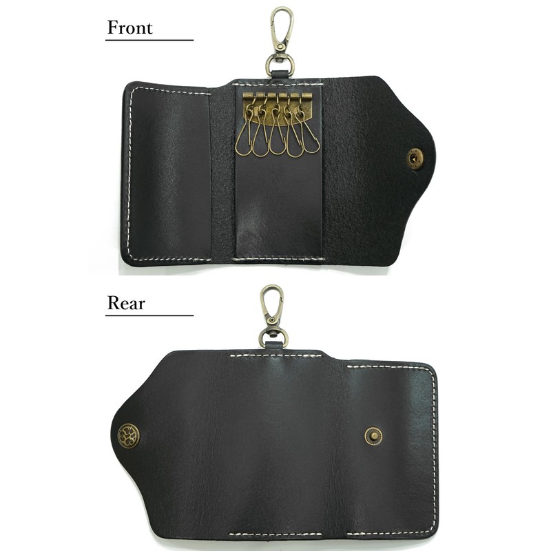 NM Element Men's Vintage Trifold Key Case, Genuine Leather, Carabiner,