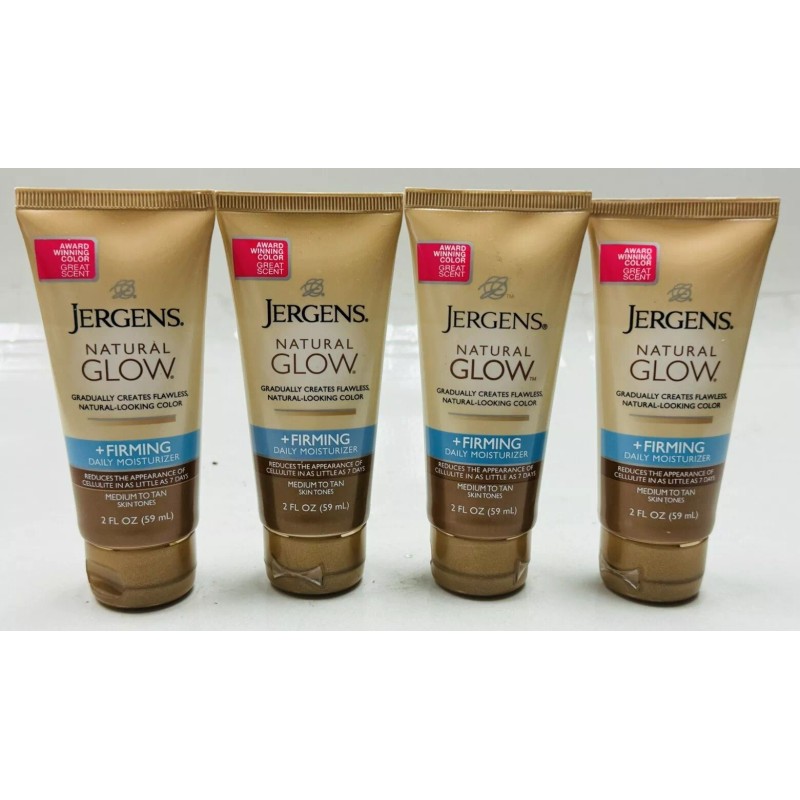 Jergens 4 jergens natual glow gradual tan medium-tan firming+moisturizer 2oz