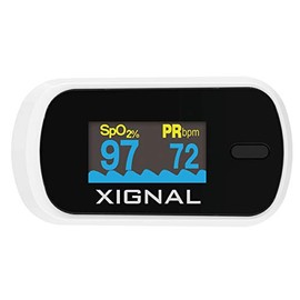 Oxímetro MD 300 Xignal - Comprueba de Manera Precisa la Saturación de Oxígeno en la Sangre y el Pulso - Para su Uso en el Hogar, Clínicas y Hospitales - Compacto, Fiable, Duradero y Fácil de Usar - Pantalla OLED con 7 Modos de Display y Apagado Automático
