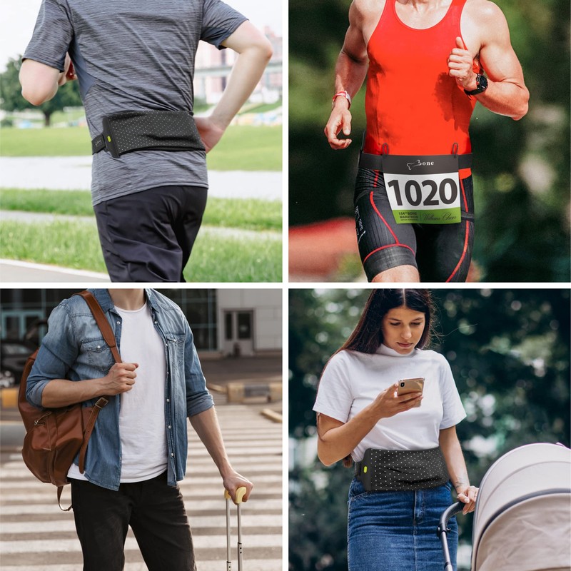 [Bone] Running Pouch, Non-Shaking, Lightweight, Waist Pouch, Large Capacity, Jogging