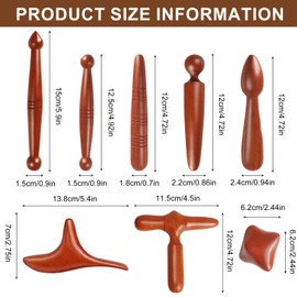 Gykutix 8-Piece Wooden Trigger Point Massager Set, Trigger Point Pusher, Compact Natural Wood Massage Stick for Feet, Neck, Shoulders, Back, Arms & Legs - Ideal for Home and Travel