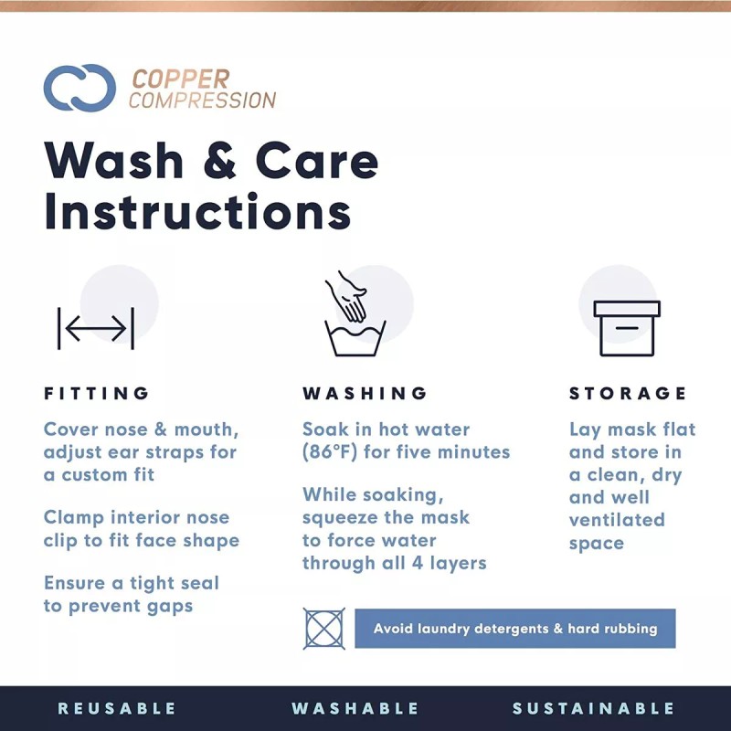 Copper Compression Face Mask For Kids- Copper Infused Reusab