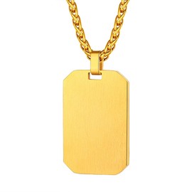 Richsteel Chain Necklace Men Gold Dog Tags Necklaces For Boy Dogtags Military Mens Chains