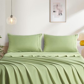 2 Pack Standard Pillow Cases, Soft Microfiber Pillow Case Olive Green Pillow Covers Soft Breathable and Non Shrinking Envelope Pillowcase 20"X 26"