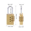 sourcing map 3 Digit Combination Padlock Brass Locks 3mm Shackle