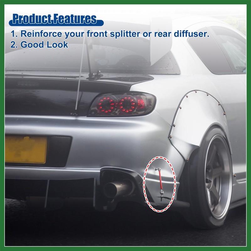 Motoforti 6"-8" 150mm Car Front Bumper Lip Splitter Strut Rod
