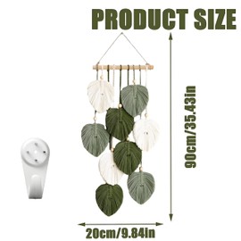 Bssowe Wall Decoration Craft Background, Wall Decoration Boho, Tapestry with Wooden Beads and Green, Macrame Wall Hanging Outdoor for Living Room, Bedroom, Wedding, Holiday Decoration