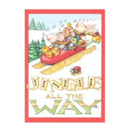Meggan's Warehouse Mary Engelbreit Christmas Card 9 Pack, Jingle all the Way, Merriest Christmas (5 Inches x 7 Inches, White Envelopes, 9-1)