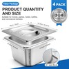 Philbinden 4 Pack Stainless Steel Hotel Pans 1/6 Size 4