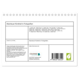 Abenteuer Kindheit in Fotografien (Tischkalender 2026 DIN A5 quer), CALVENDO Monatskalender: Fotografien der ullstein bild collection zu Abenteuer Kindheit in Fotografien (CALVENDO Menschen)