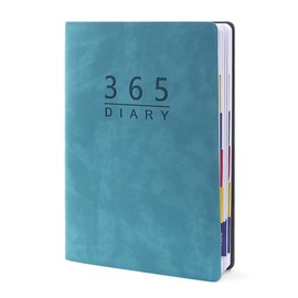 2025 Diary Planner,A5 Calendar Book with Tabs,Soft Leather Blue Cover,Daily Diary Notebook,from Jan 2025 - Dec 2026,8.4 x 5.7 inch