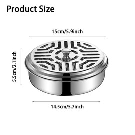 Pack of 2 Portable Mosquito Spiral Holder Box, Anti Mosquito Spiral Stainless Steel Holder, Movable Mosquito Coil Holder, Ideal for Home, Camping and Travel