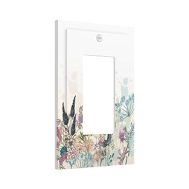 Sghxwp Decorative Outlet Covers Watercolor Floral Colorful Herbaceous Plants Wild Flower 1 Gang Single Decora GFCI Device Light Switch Covers Plate 1 Rocker Wall Plate Jumbo Switch Plate Cover