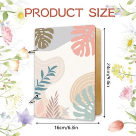 SUPERDANT Wooden Card Keeper Memory Book Loose Leaf Binder Bohemian Leaves Greeting Card Postcard Photo Album 2-Rings Wood Cover Abstract Birthday Christmas Card Organiser Keepsake