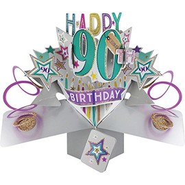 3D Pop Up Greeting Card by Second Nature - 90TH Birthday
