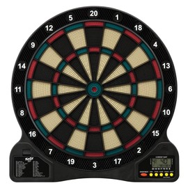 Fat Cat by GLD Products 727 Electronic Dartboard Value Size Over 15 Games and 132 Options Auto-Scoring Compact Display with Missed-Dart Throw Catch Ring Soft Tip Darts and Extra Points Battery Operated, multicolored, one size