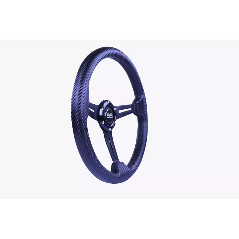 Huskey 13" Golf Cart Steering Wheel Carbon Fiber Wrap For
