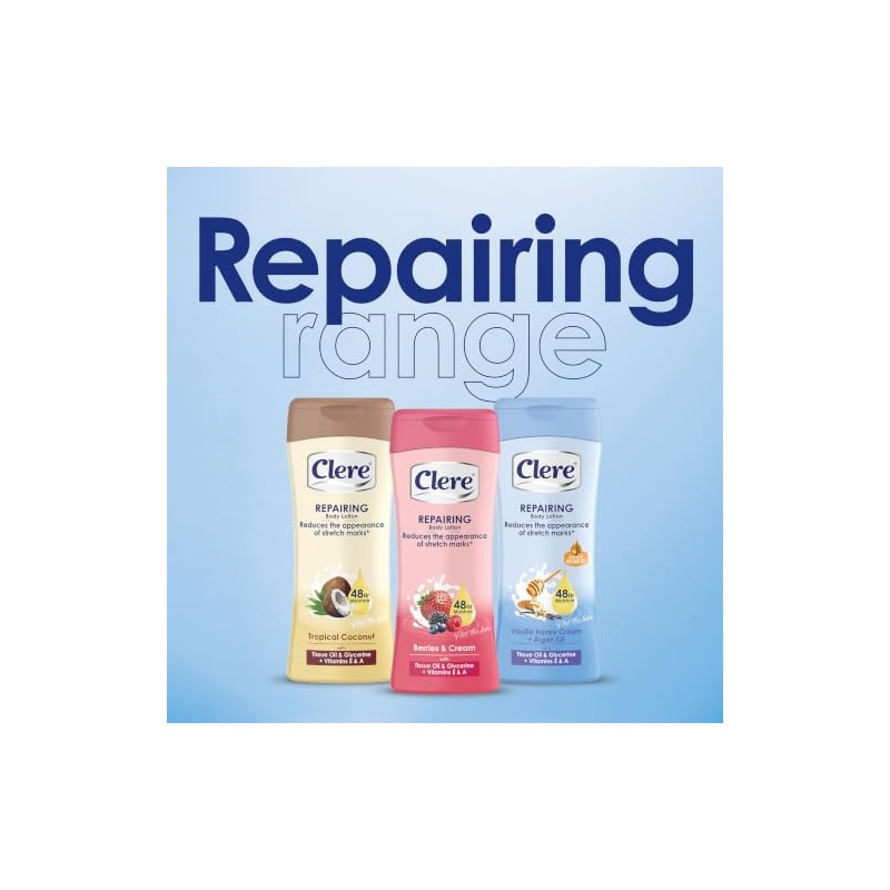 CLERE Loción Corporal Reparadora - Crema De Miel Y Vainilla
