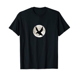 Eagle in front of Moon Bird Hawk Night T-Shirt