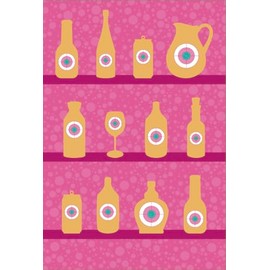 Shooting Targets Paper Bundle -Pink blottles & Glasses 17"x25" (Front and Back) - 50 Pack, Indoor & Outdoor Range