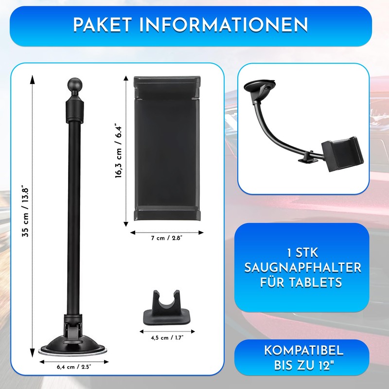 Tablet holder car front suction cup dashboard windscreen support valid