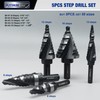 PLATINUMEDGE Step Drill Bits Set, 5 Pcs High Speed Steel