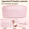 GenAwall Luxury Travel Makeup Bag, Large Capacity Leather Cosmetic Organizer
