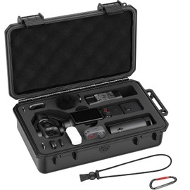 AMAZEAR Waterproof Hard Case Compatible with DJI OSMO Pocket 4P, Pocket4 Pro Creator Combo Accessories Small Hard Shell Cover Travel Hardcase for Carrying, Protection, Storage, Organization, Black
