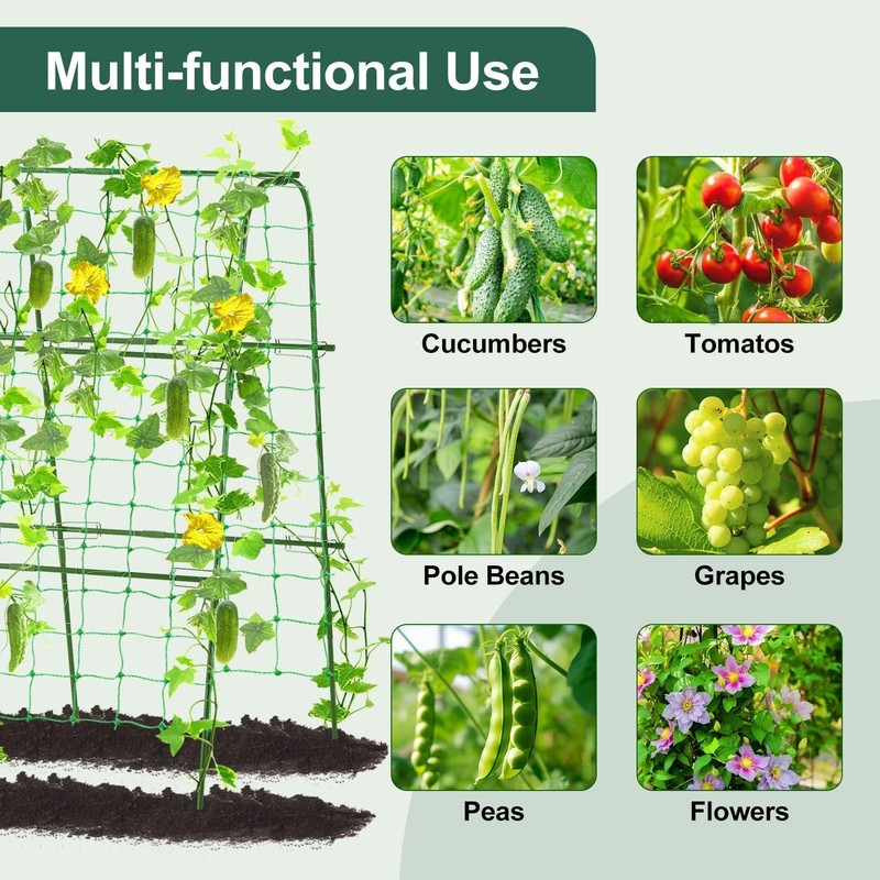 FOLLOOK Outdoor Trellis for Climbing Plants Arch Tunnel U-Frame Trellis