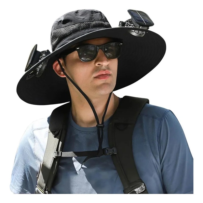 Sombrero Protector Solar Con Ventilador Solar Para Calor